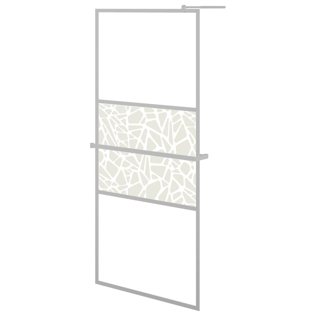 Vidaxl walk-in brusindkapsling med hylde 100x195 cm ESG Glass Aluminium Chrome
