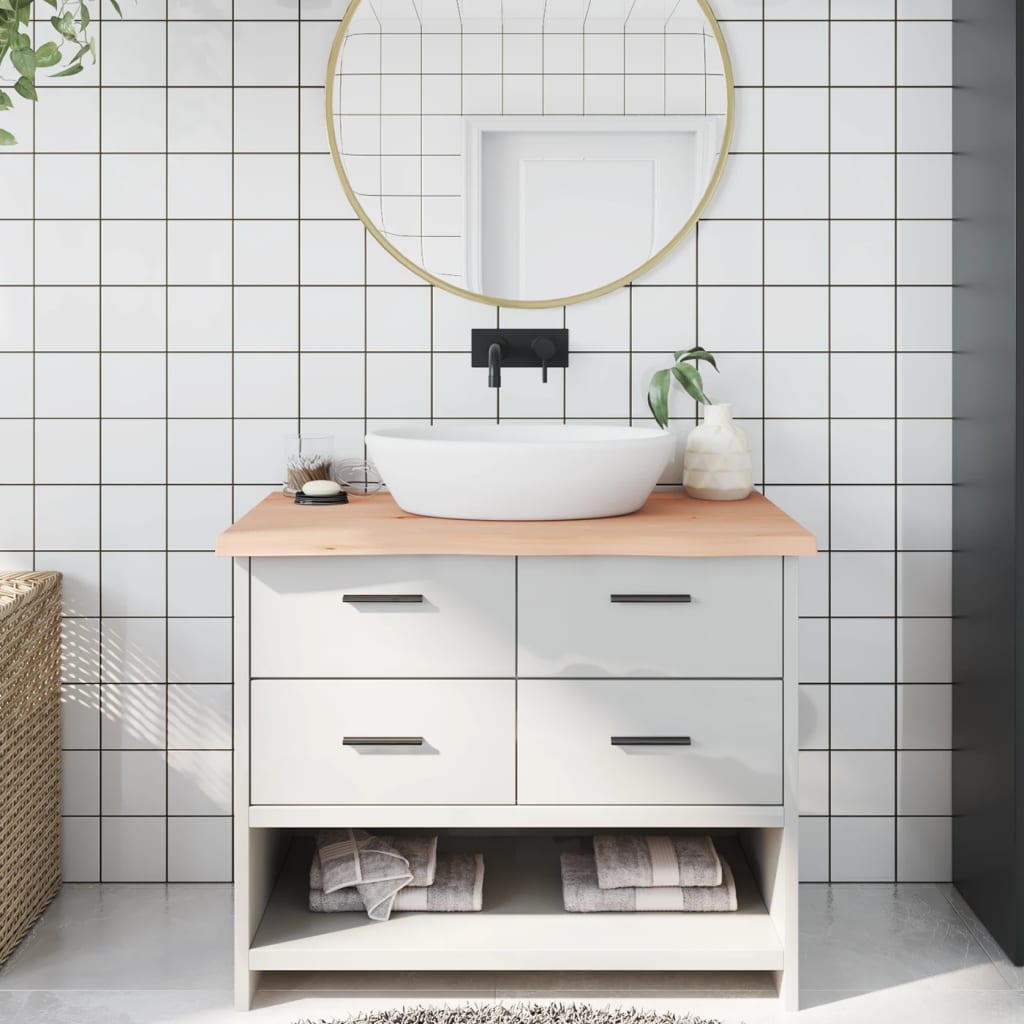 Vidaxx Washbasin Top 100x50x (2-4) cm ubehandlet fast træ