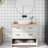 Vidaxx Washbasin Top 100x50x (2-4) cm ubehandlet fast træ