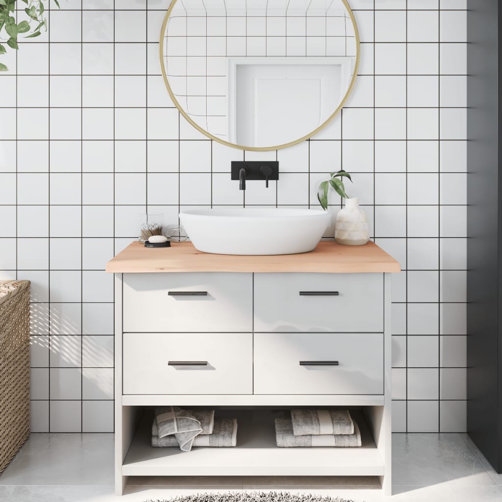 Vidaxx Washbasin Top 100x60x (2-4) cm ubehandlet fast træ