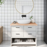 Vidaxx Washbasin Top 100x60x (2-4) cm ubehandlet fast træ