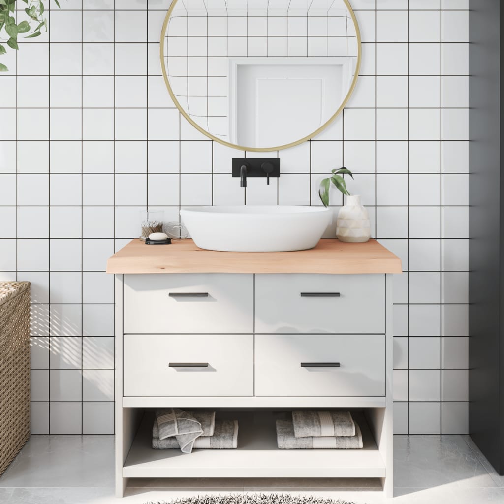Vidaxx Washbasin Top 100x60x (2-6) cm ubehandlet fast træ