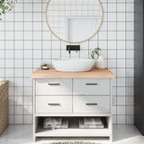 Vidaxx Washbasin Top 100x60x (2-6) cm ubehandlet fast træ