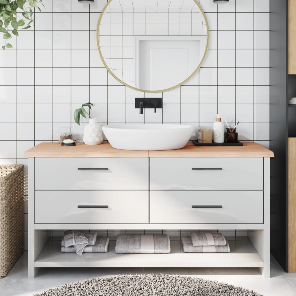 Vidaxl Washbasin Top 160x60x (2-4) CM Ubehandlet fast træ