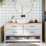 Vidaxl Washbasin Top 160x60x (2-4) CM Ubehandlet fast træ