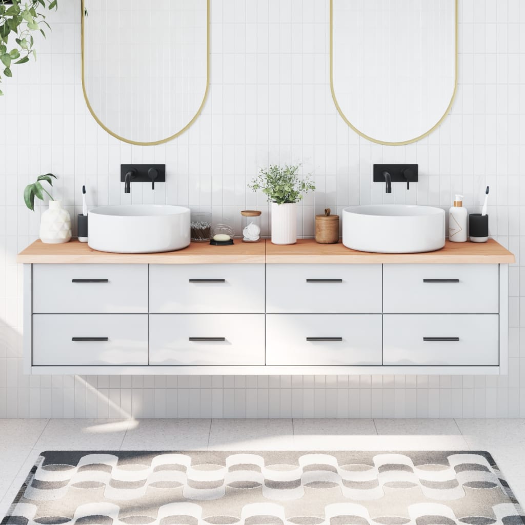 Vidaxl Washbasin Top 200x30x (2-4) cm ubehandlet fast træ