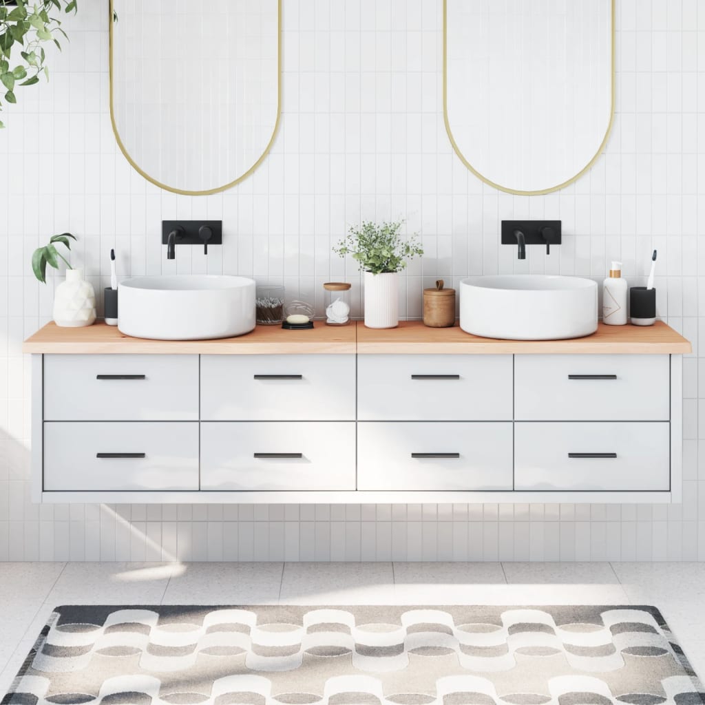 Vidaxl Washbasin Top 200x50x (2-4) cm ubehandlet fast træ