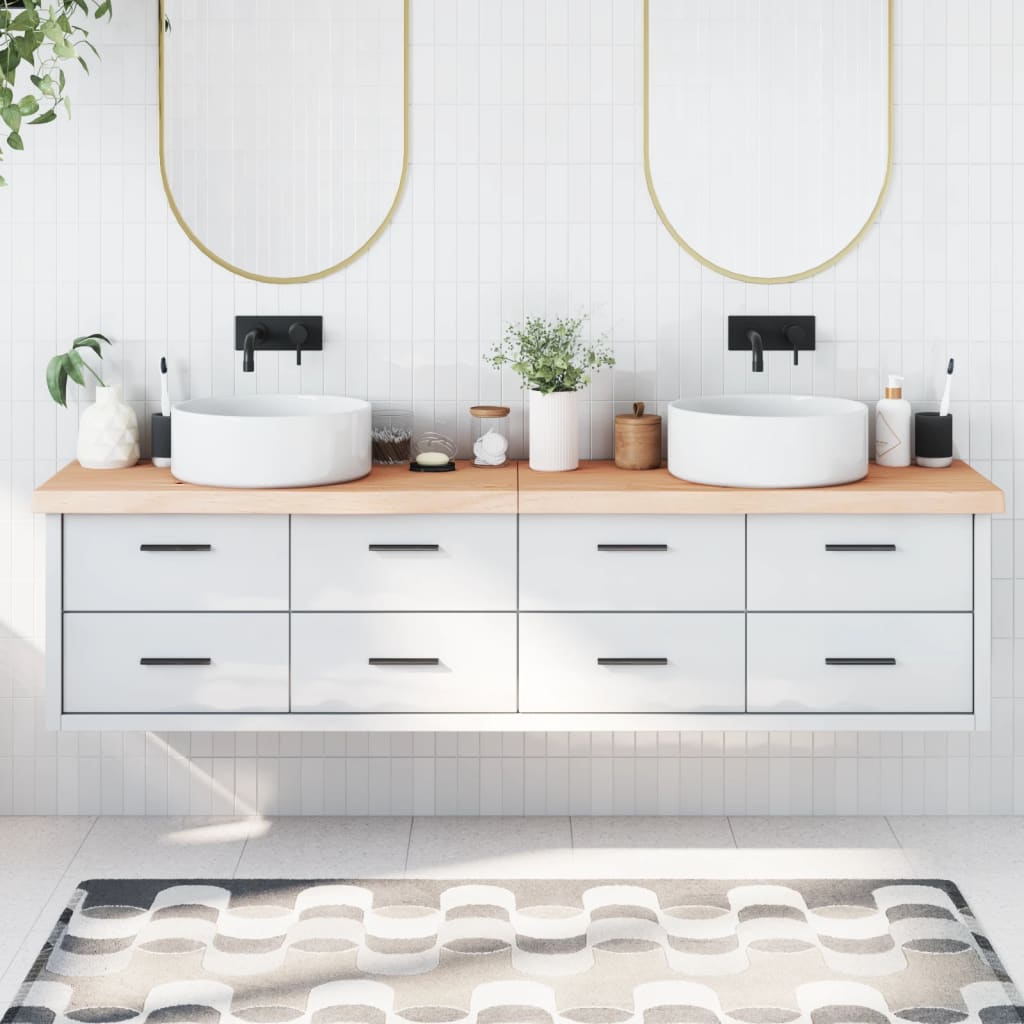 Vidaxx Washbasin Top 200x50x (2-6) cm ubehandlet fast træ