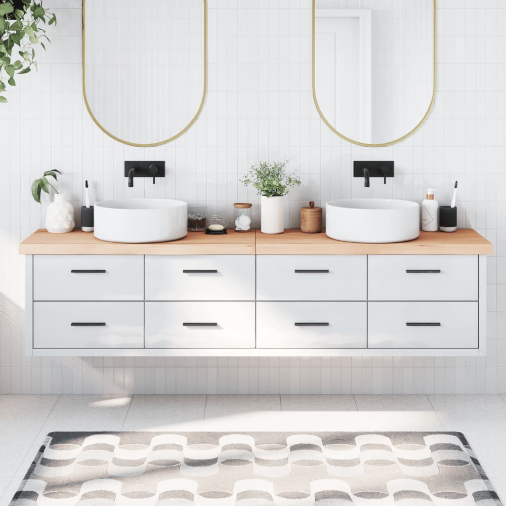Vidaxx Washbasin Top 220x50x (2-6) cm ubehandlet fast træ