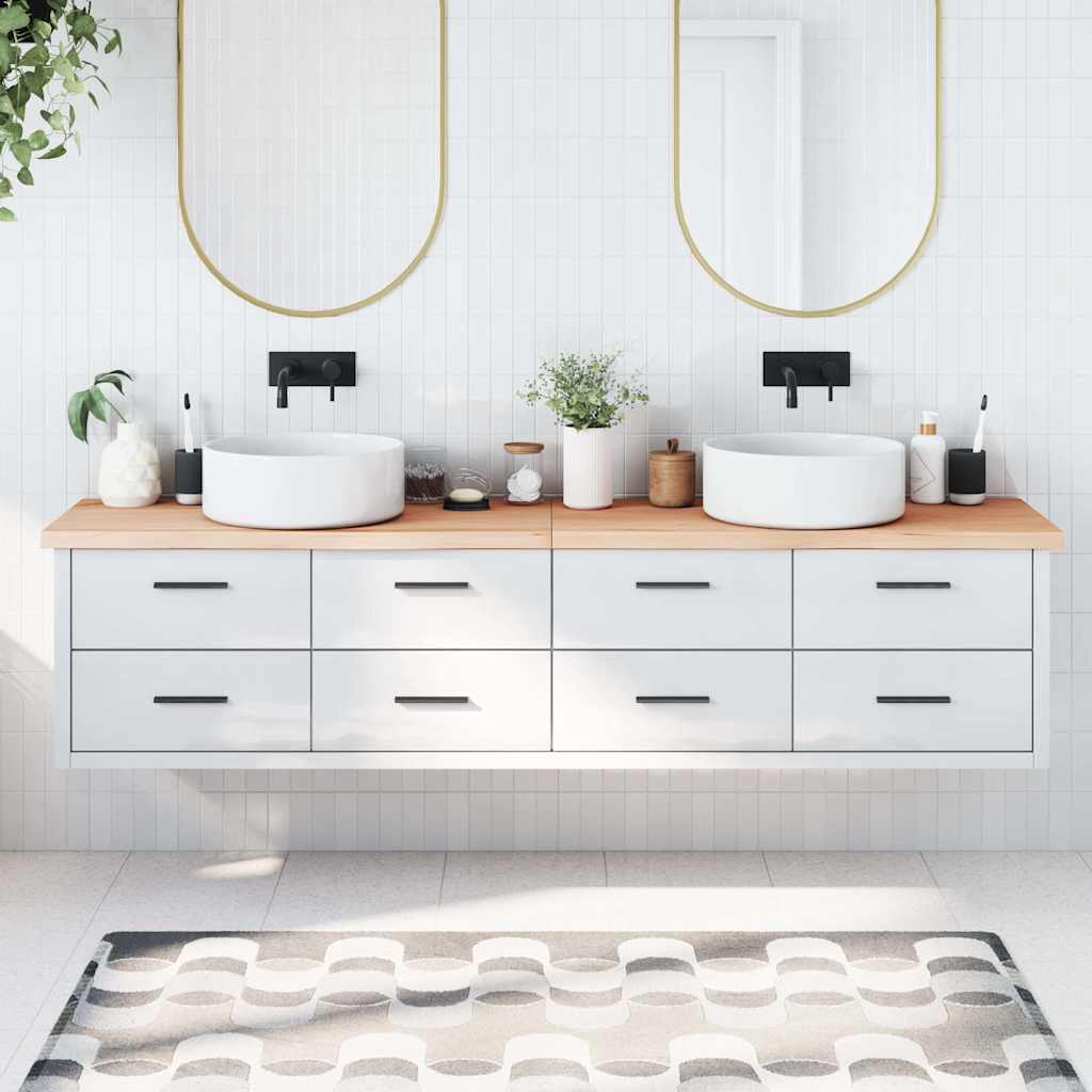Vidaxl Washbasin Top 220x60x (2-4) cm ubehandlet fast træ