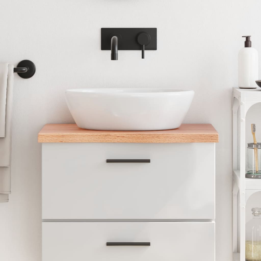 Vidaxx håndvasktop 60x30x (2-4) cm behandlet massivt træ lysebrun