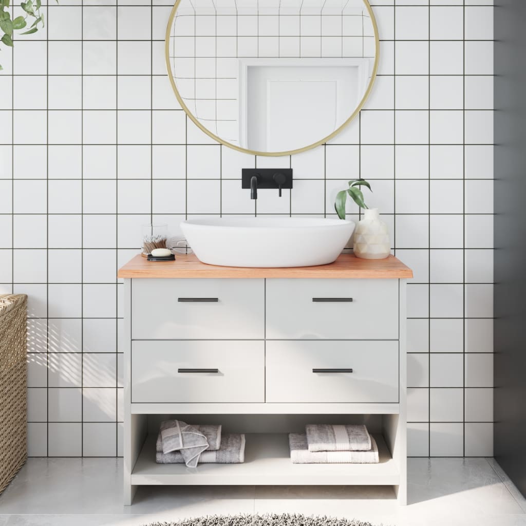 Vidaxx Washbasin Top 100x30x2 cm behandlet solid træ lysebrun