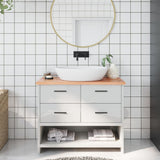 Vidaxx Washbasin Top 100x30x2 cm behandlet solid træ lysebrun