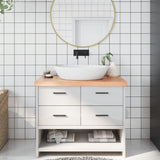 Vidaxx Washbasin Top 100x40x (2-6) cm behandlet fast træ lysebrun