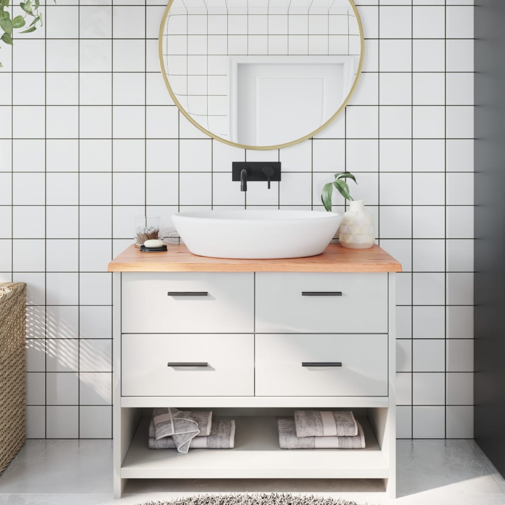 Vidaxx Washbasin Top 100x60x2 behandlet solid træ lysebrun