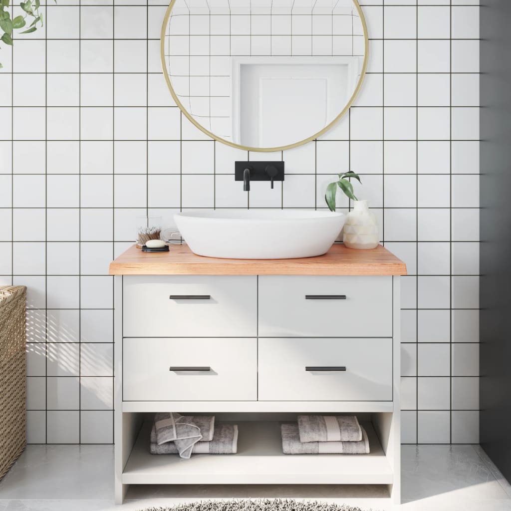 Vidaxx Washbasin Top 100x60x (2-4) cm behandlet solid træ lysebrun