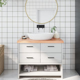 Vidaxx Washbasin Top 100x60x (2-6) cm behandlet solid træ lysebrun
