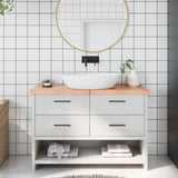 Vidaxx Washbasin Top 120x30x (2-4) cm behandlet solid træ lysebrun