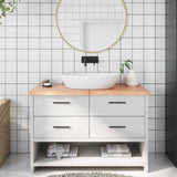Vidaxx Washbasin Top 120x40x (2-4) cm behandlet solid træ lysebrun