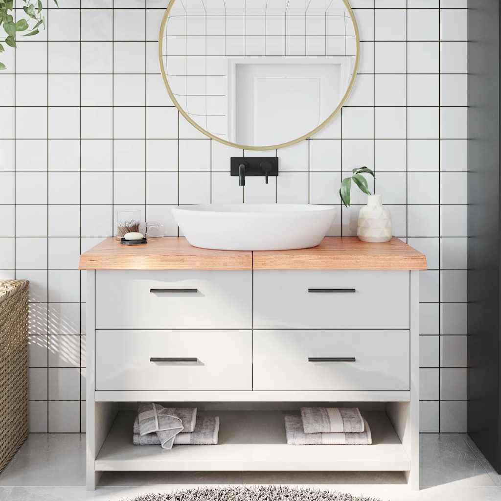 Vidaxx Washbasin Top 120x40x (2-6) cm behandlet fast træ lysebrun