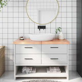 Vidaxx Washbasin Top 120x40x (2-6) cm behandlet fast træ lysebrun