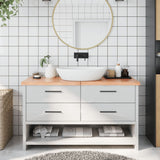 Vidaxx Washbasin Top 140x40x (2-4) cm behandlet fast træ lysebrun