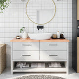Vidaxx Washbasin Top 140x60x (2-6) cm behandlet solid træ lysebrun