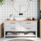 Vidaxx Washbasin Top 160x30x (2-4) cm behandlet solid træ lysebrun