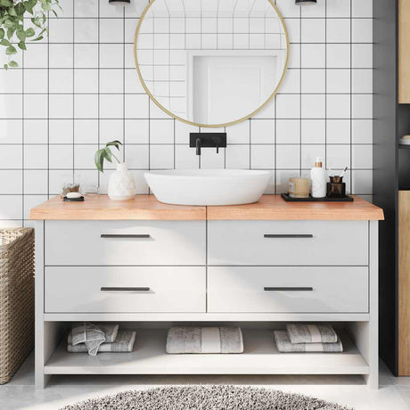 Vidaxx Washbasin Top 160x50x (2-6) cm behandlet fast træ lysebrun