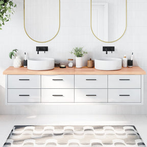 Vidaxx Washbasin Top 220x60x (2-6) cm behandlet solid træ lysebrun