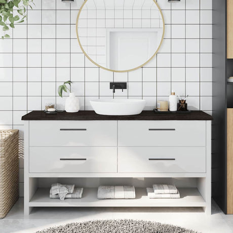 Vidaxx Washbasin Top 160x40x (2-4) cm behandlet massivt træ mørkebrun