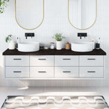 Vidaxx Washbasin Top 200x60x (2-6) cm behandlet massivt træ mørkebrun