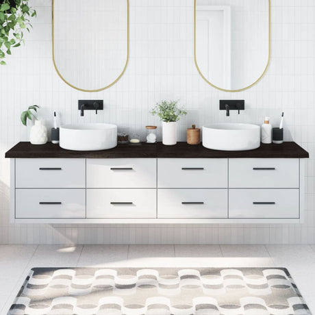 Vidaxx Washbasin Top 220x60x (2-4) cm behandlet massivt træ mørkebrun
