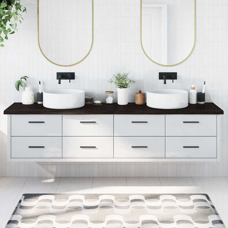 Vidaxx Washbasin Top 220x60x (2-4) cm behandlet massivt træ mørkebrun
