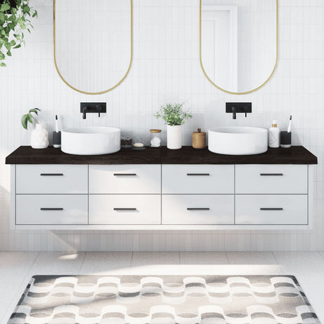 Vidaxx Washbasin Top 220x60x (2-6) cm behandlet massivt træ mørkebrun