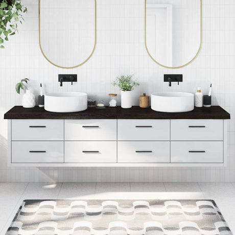 Vidaxx Washbasin Top 220x60x (2-6) cm behandlet massivt træ mørkebrun