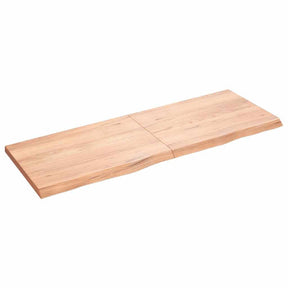 Vidaxl tafelblad 140x50x(2-4)cm behandeld massief eikenhout lichtbruin