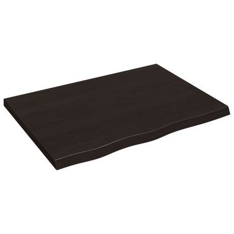 Vidaxl tafelblad 80x60x(2-4)cm behandeld massief eikenhout donkerbruin