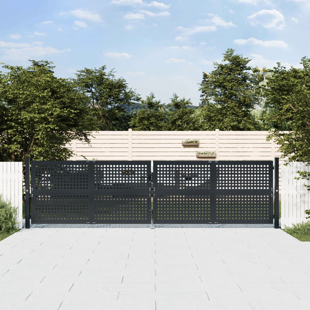 Vidaxl Gate 400x125 cm stål antracit