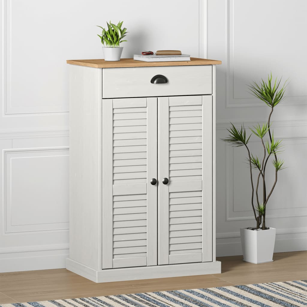 Vidaxx Shoe Cabinet Vigo 60x35x96 cm Solid Pine Wood White