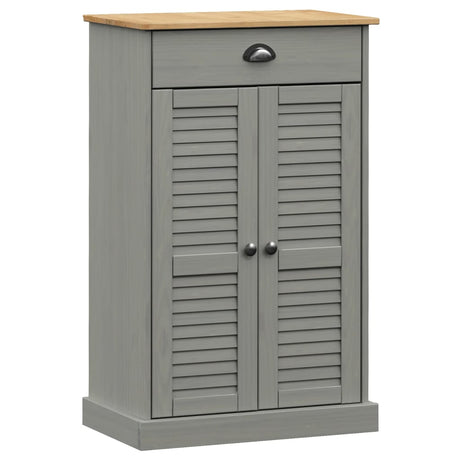 Vidaxx Shoe Cabinet Vigo 60x35x96 cm Solid fyrretræ grå