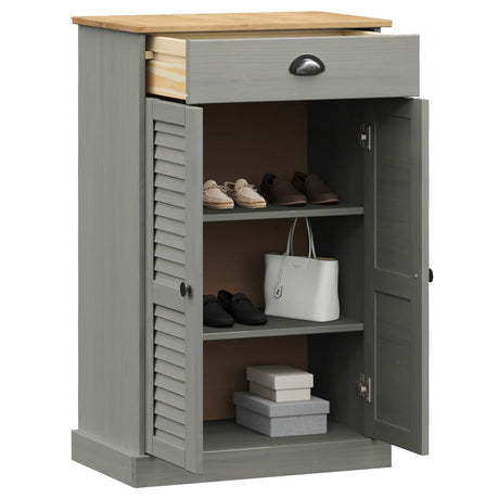 Vidaxx Shoe Cabinet Vigo 60x35x96 cm Solid fyrretræ grå