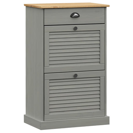 Vidaxx Shoe Cabinet Vigo 60x35x96 cm Solid fyrretræ grå