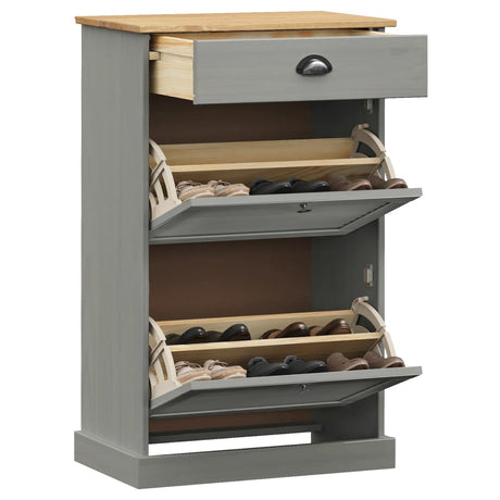 Vidaxx Shoe Cabinet Vigo 60x35x96 cm Solid fyrretræ grå