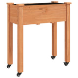 Vidaxl plantenbak op wieltjes 71x37x80 cm massief vurenhout