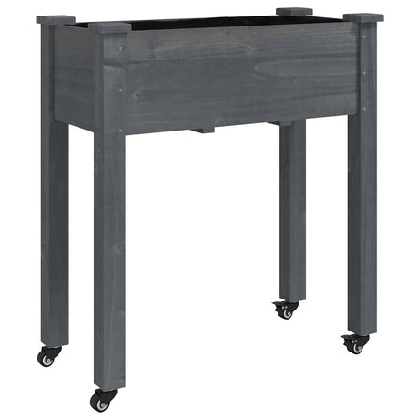 Vidaxx plantekasse på hjul 71x37x80 cm massivt fyrretræ