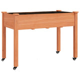Vidaxl plantenbak op wieltjes 118x59x80 cm massief vurenhout bruin