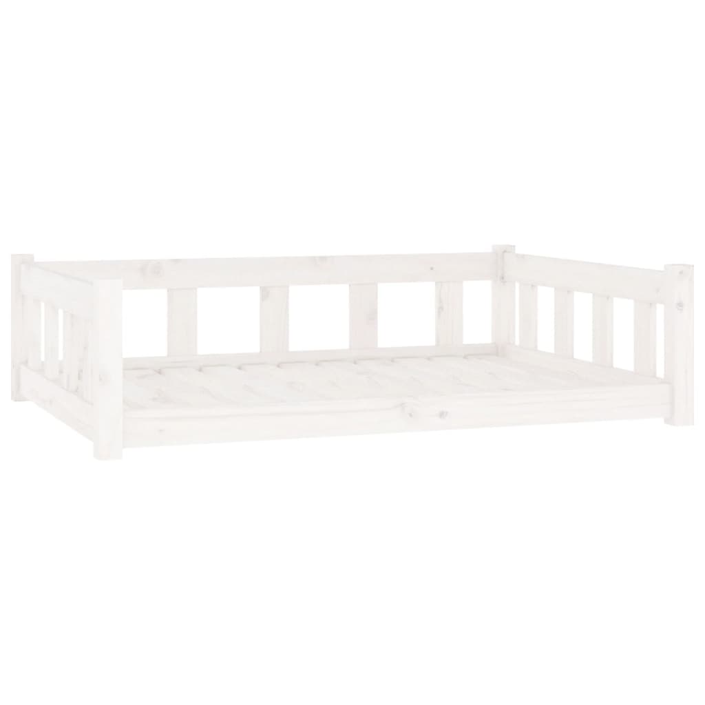 VIDAXXL HUND BED 105.5x75.5x28 cm Solid fyrretræ hvid