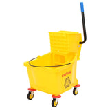 Vidaxl Mop Bucket med Wringer og Wheels 36 L polypropylen gul