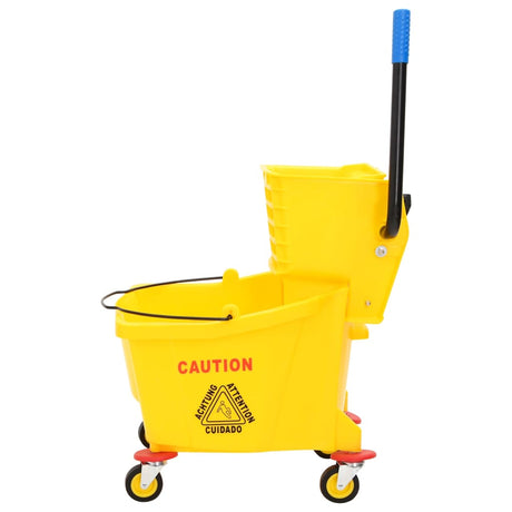 Vidaxl Mop Bucket med Wringer og Wheels 36 L polypropylen gul